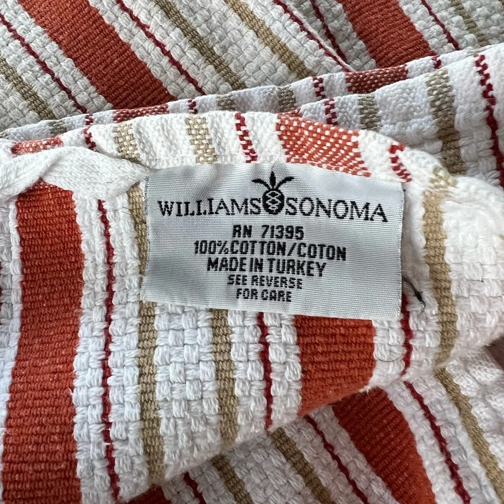 Williams Sonoma Orange and White Striped Kitchen Towels​